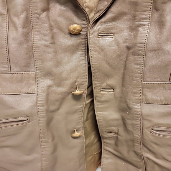 Mens Brown Leather Jacket Blazer Style Outerwear Coat Size Unspecified - Picture 5 of 11